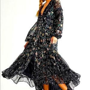 Free People Cassis printed chiffon dress